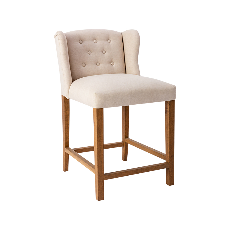 RXC013 High Back Wooden Leg Leonard Bar Stool