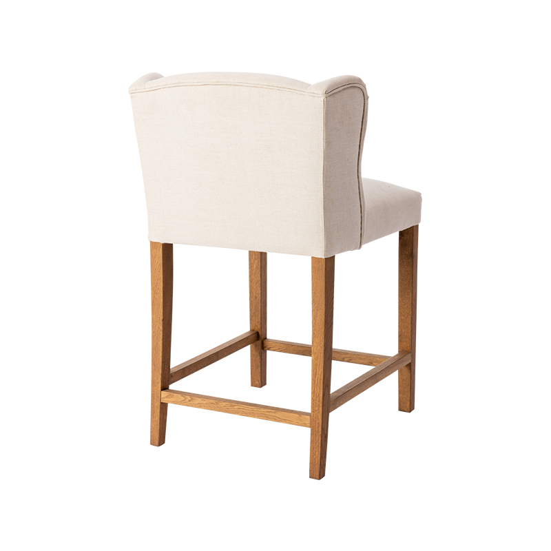 RXC013 High Back Wooden Leg Leonard Bar Stool