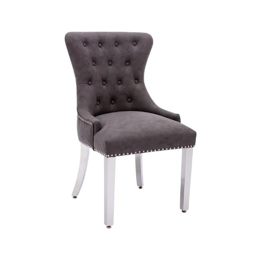 A must-have for stylish living: chrome-legged velvet dining chairs. Is there a more luxurious option?